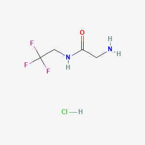 Chemical structure of 2-Amino-N-(2,2,2-trifluoroethyl)acetamide hydrochloride (1:1)