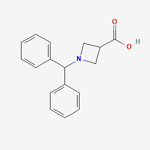 Chemical structure of 1-(Diphenylmethyl)azetidine-3-carboxylic acid