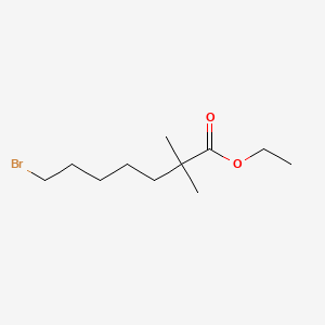 Chemical structure of Ethyl 7-bromo-2,2-dimethylheptanoate