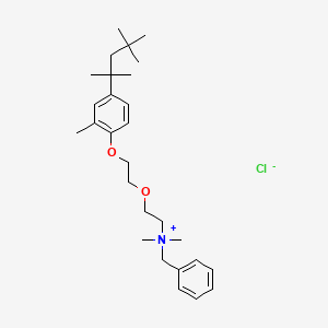 Chemical structure of Benzyldimethyl(2-(2-((4-(1,1,3,3-tetramethylbutyl)-o-tolyl)oxy)ethoxy)ethyl)ammonium chloride