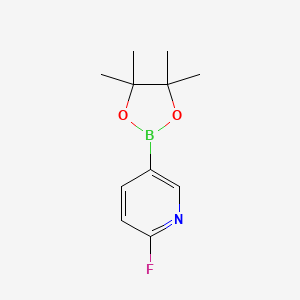 Chemical structure of 2-Fluoro-5-(4,4,5,5-tetramethyl-1,3,2-dioxaborolan-2-yl)pyridine