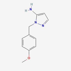 Chemical structure of 1-((4-methoxyphenyl)methyl)-1H-pyrazol-5-amine