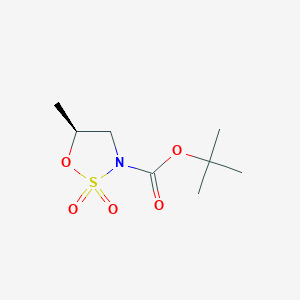 Chemical structure of (s)-Tert-butyl 5-methyl-1,2,3-oxathiazolidine-3-carboxylate 2,2-dioxide