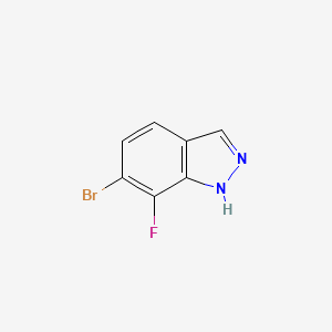 Chemical structure of 6-bromo-7-fluoro-1H-indazole