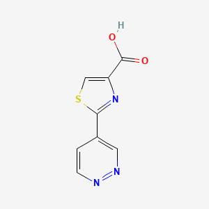 Chemical structure of 2-(Pyridazin-4-yl)thiazole-4-carboxylic acid