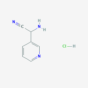 Chemical structure of 2-Amino-2-(pyridin-3-yl)acetonitrile hydrochloride