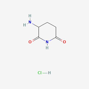 Chemical structure of 3-Aminopiperidine-2,6-dione hydrochloride