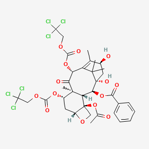 Chemical structure of 7,10-Di-O-trichloroethoxycarbonyl-10-deacetyl Baccatin III