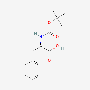 Chemical structure of L-Phenylalanine, N-[(1,1-dimethylethoxy)carbonyl]-