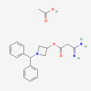 Chemical structure of 3-Amino-3-iminopropanoic acid 1-(diphenylmethyl)-3-azetidinyl ester acetate