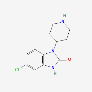 Chemical structure of 5-Chloro-1,3-dihydro-1-(4-piperidinyl)-2H-benzimidazol-2-one