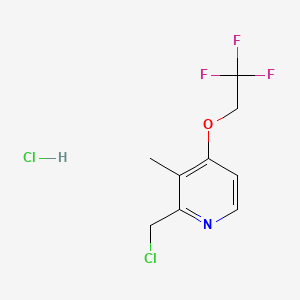Chemical structure of 2-(Chloromethyl)-3-methyl-4-(2,2,2-trifluoroethoxy)pyridine hydrochloride