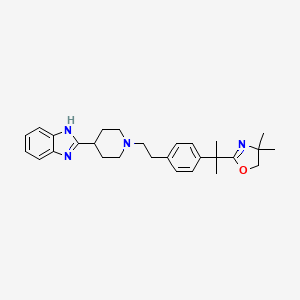 Chemical structure of 2-[1-[2-[4-[1-(4,5-Dihydro-4,4-dimethyl-2-oxazolyl)-1-methylethyl]phenyl]ethyl]-4-piperidinyl]-1H-benzimidazole