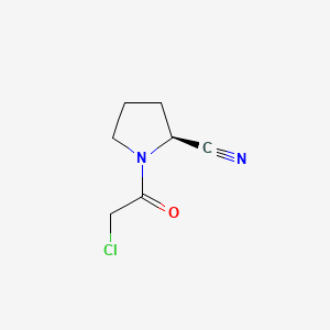 Chemical structure of (2S)-1-(2-chloroacetyl)pyrrolidine-2-carbonitrile