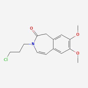 Chemical structure of 3-(3-Chloropropyl)-1,3-dihydro-7,8-dimethoxy-2H-3-benzazepin-2-one