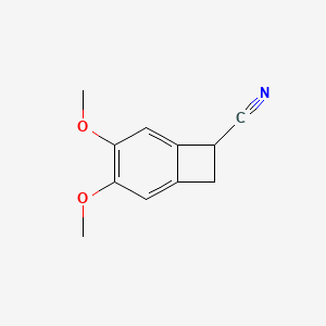 Chemical structure of 3,4-Dimethoxybicyclo[4.2.0]octa-1,3,5-triene-7-carbonitrile