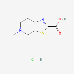 Chemical structure of 5-Methyl-4,5,6,7-tetrahydro[1,3]thiazolo[5,4-c]pyridine-2-carboxylic acid hydrochloride