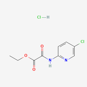 Chemical structure of Ethyl 2-((5-chloropyridin-2-yl)amino)-2-oxoacetate hydrochloride
