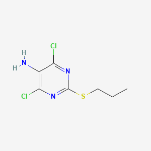 Chemical structure of 4,6-Dichloro-2-(propylthio)pyrimidin-5-amine