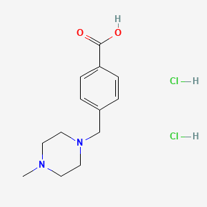 Chemical structure of 4-((4-Methyl-1-piperazinyl)methyl)benzoic acid dihydrochloride