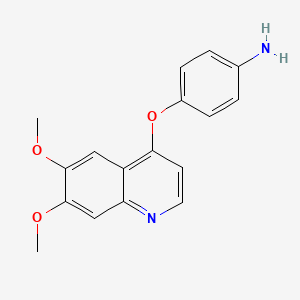 Chemical structure of 4-[(6,7-Dimethoxyquinolin-4-yl)oxy]aniline