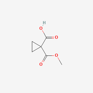 Chemical structure of 1-(Methoxycarbonyl)cyclopropane-1-carboxylic acid