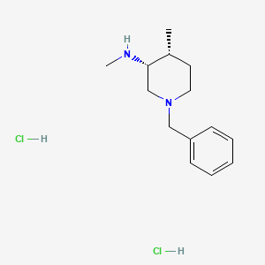 Chemical structure of 1-Benzyl-N,4-dimethyl-piperidin-3-amine dihydrochloride, (3R,4R)-