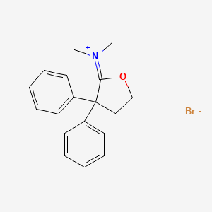 Chemical structure of (Dihydro-3,3-diphenyl-3H-furan-2-ylidene)dimethylammonium bromide
