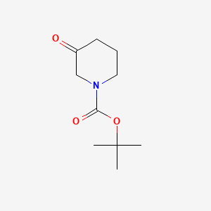 Chemical structure of Tert-butyl 3-oxopiperidine-1-carboxylate