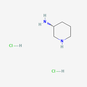 Chemical structure of (3R)-Piperidin-3-amine--hydrogen chloride (1/2)