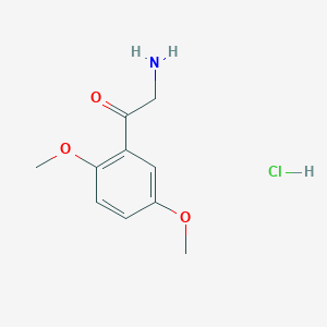 Chemical structure of 2-Amino-1-(2,5-dimethoxyphenyl)ethan-1-one--hydrogen chloride (1/1)