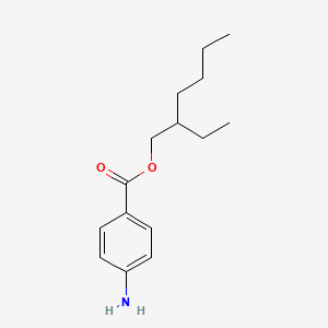 Chemical structure of 2-Ethylhexyl 4-aminobenzoate
