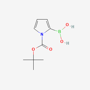 Chemical structure of 1-(tert-Butoxycarbonyl)-2-pyrroleboronic Acid
