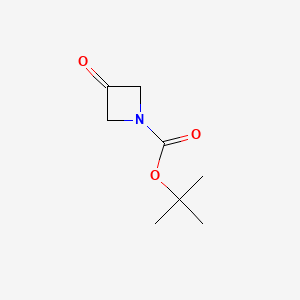 Chemical structure of 3-Oxo-azetidine-1-carboxylic acid tert-butyl ester