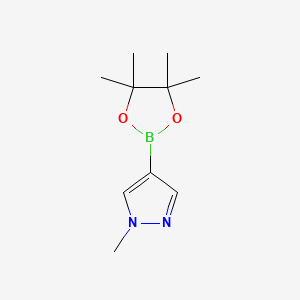 Chemical structure of 1-Methyl-4-(4,4,5,5-tetramethyl-1,3,2-dioxaborolan-2-yl)-1H-pyrazole