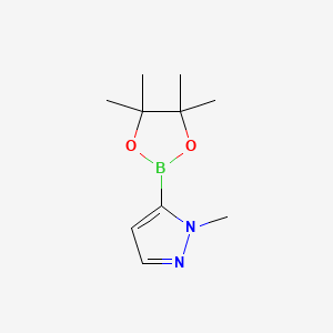 Chemical structure of 1-methyl-5-(tetramethyl-1,3,2-dioxaborolan-2-yl)-1H-pyrazole