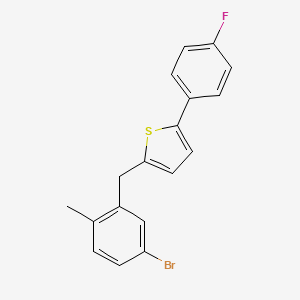 Chemical structure of 2-(5-Bromo-2-methylbenzyl)-5-(4-fluorophenyl)thiophene