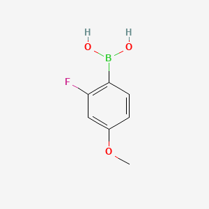 Chemical structure of (2-Fluoro-4-methoxyphenyl)boronic acid