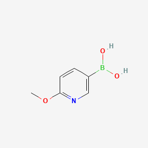 Chemical structure of (6-Methoxypyridin-3-yl)boronic acid