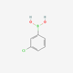 Chemical structure of (3-Chlorophenyl)boronic acid
