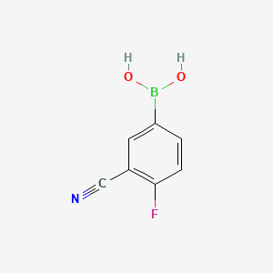 Chemical structure of 3-Cyano-4-fluorophenylboronic acid