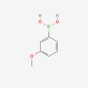 Chemical structure of (3-Methoxyphenyl)boronic acid