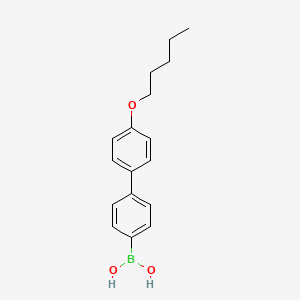 Chemical structure of 4'-Pentyloxybiphenyl-4-boronic Acid