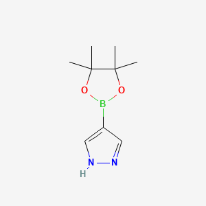 Chemical structure of 4-(4,4,5,5-Tetramethyl-1,3,2-dioxaborolan-2-yl)-1H-pyrazole
