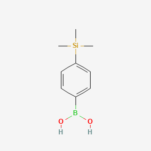 Chemical structure of 4-(Trimethylsilyl)phenylboronic Acid (contains varying amounts of Anhydride)