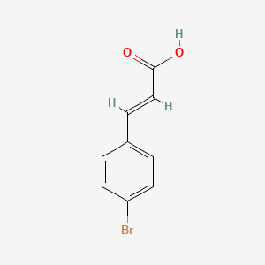 Chemical structure of (2E)-3-(4-bromophenyl)prop-2-enoic acid