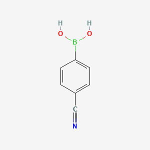 Chemical structure of 4-Cyanophenylboronic acid