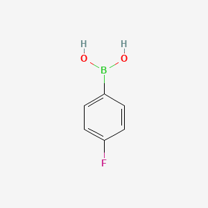 Chemical structure of 4-Fluorophenylboronic acid