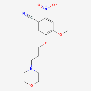 Chemical structure of 4-Methoxy-5-[3-(4-morpholinyl)propoxy]-2-nitrobenzonitrile