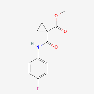 Chemical structure of Methyl 1-((4-fluorophenyl)carbamoyl)cyclopropane carboxylate